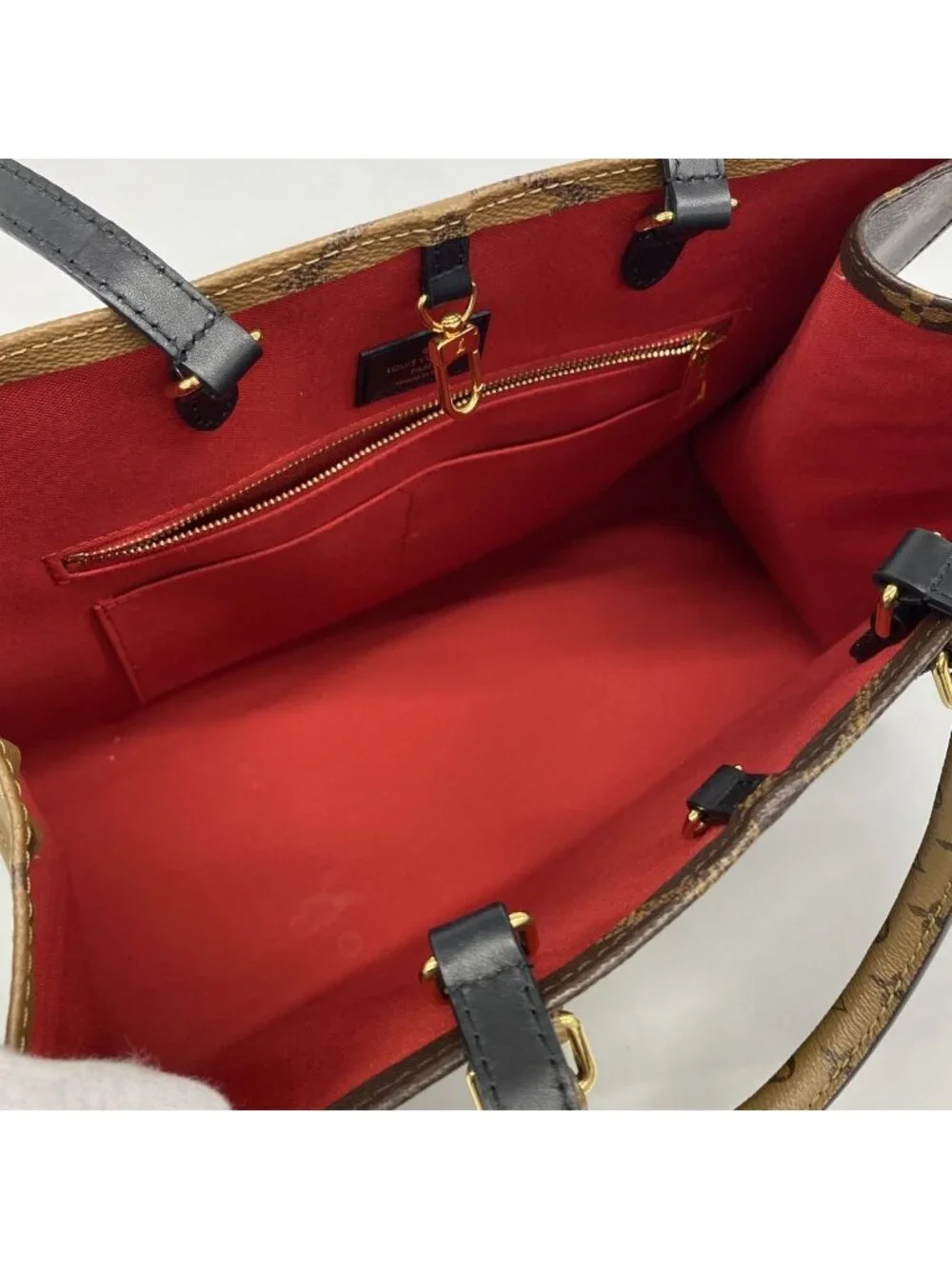 Louis Vuitton Tote Monogram Giant Reverse On The Go MM Brown 2-Way
